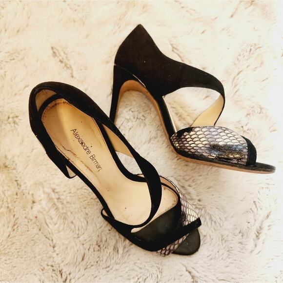 ALEXANDRE BIRMAN BLAC SUEDE ANIMAL PRINT STRAPPY HEEL SIZE 37 6.5/7 - Picture 3 of 9